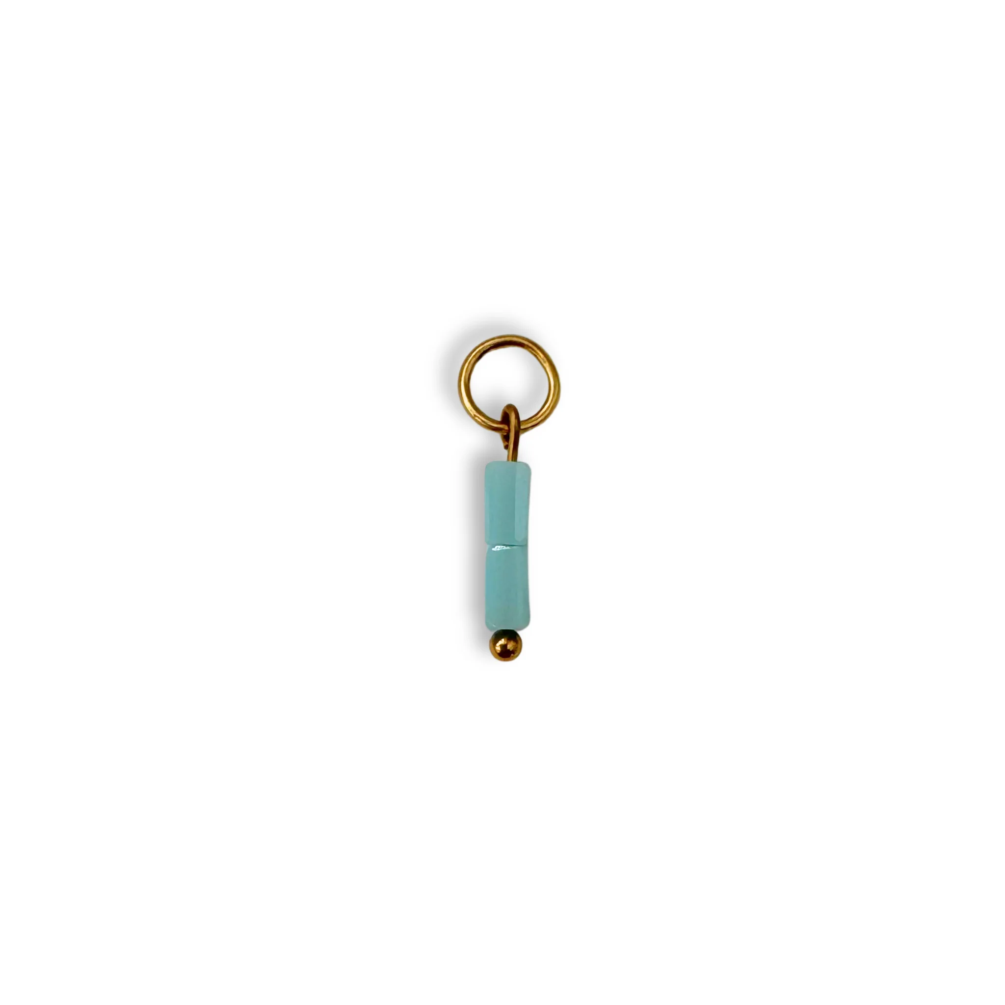 Baby Blue Beaded Charm - Gold - Image 2