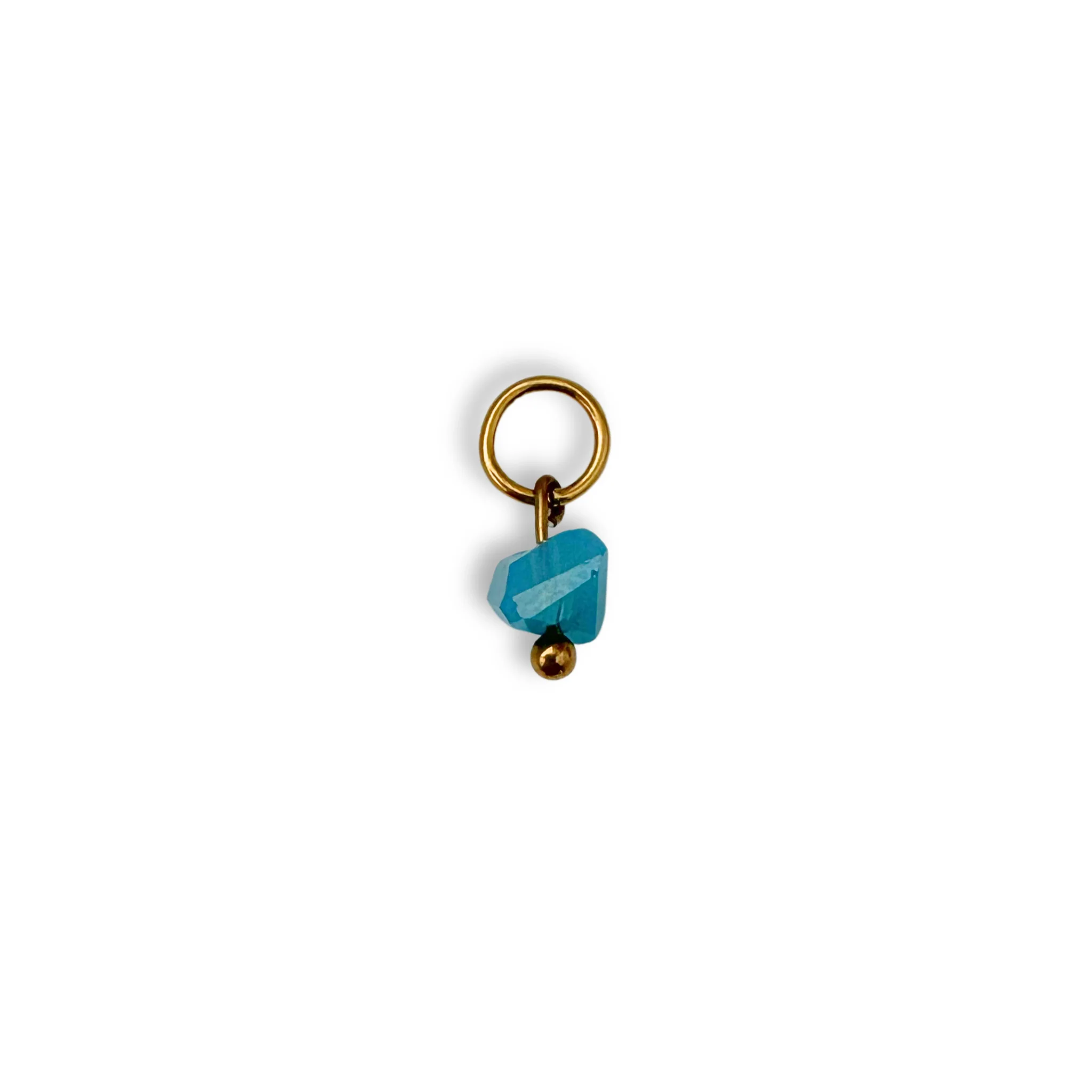Blue Irregular Beaded Charm - Gold - Image 2
