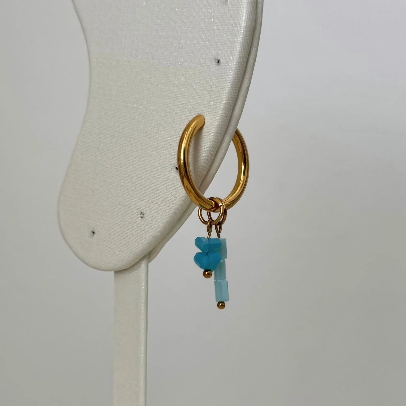 Gold Round Hoops (Charm Earrings) - Image 3