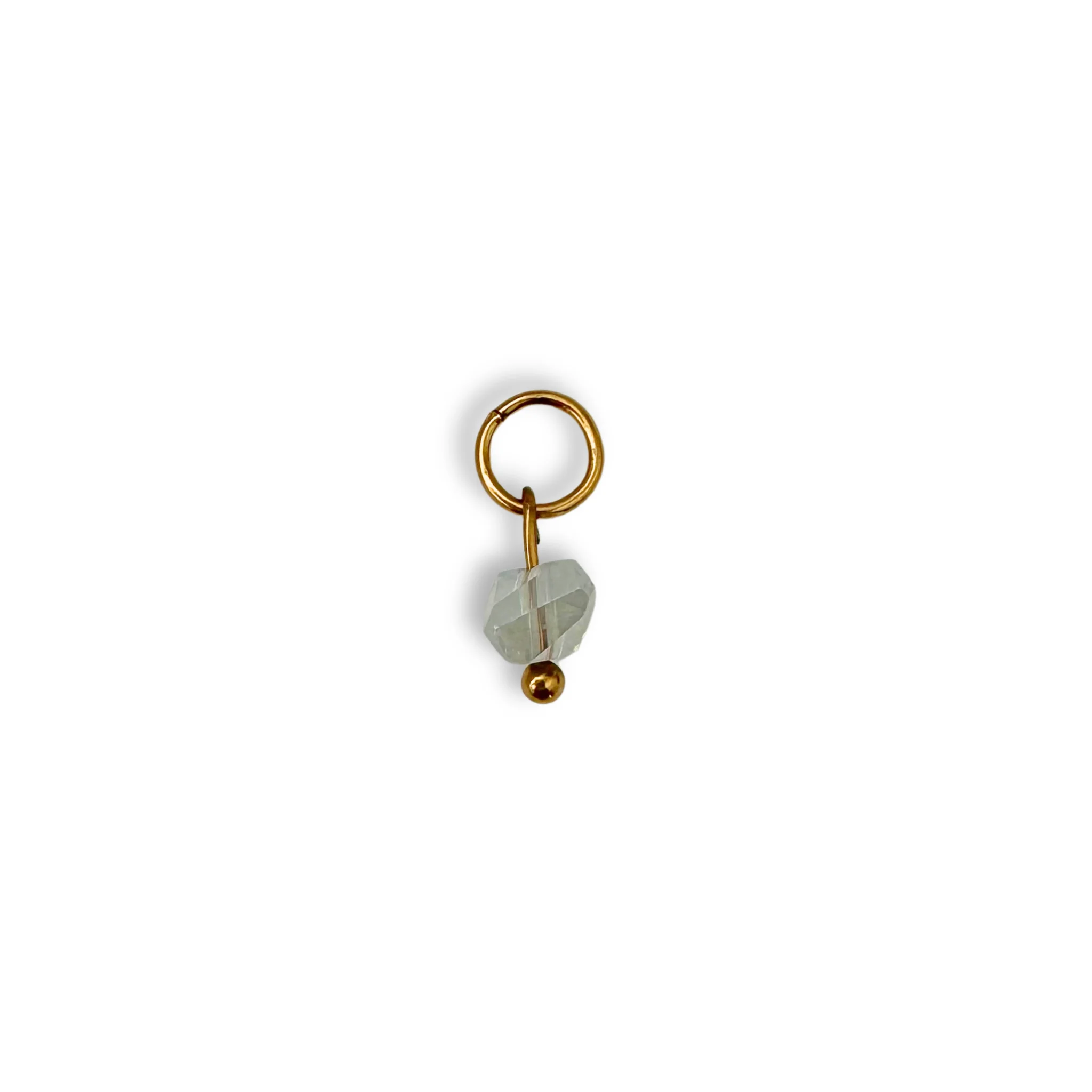 Clear Irregular Beaded Charm - Gold - Image 2