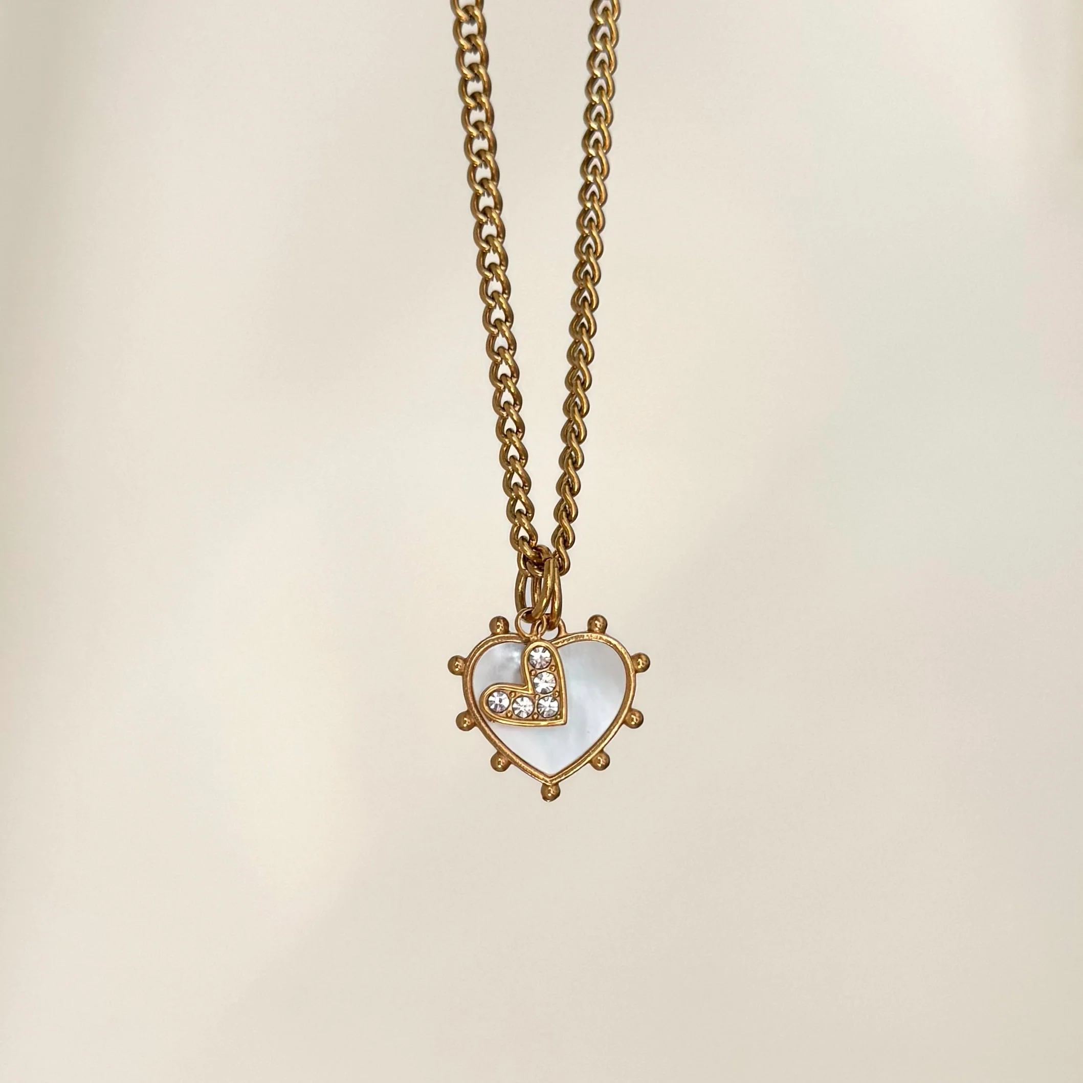 Gold Jewel Heart Charm - Image 3