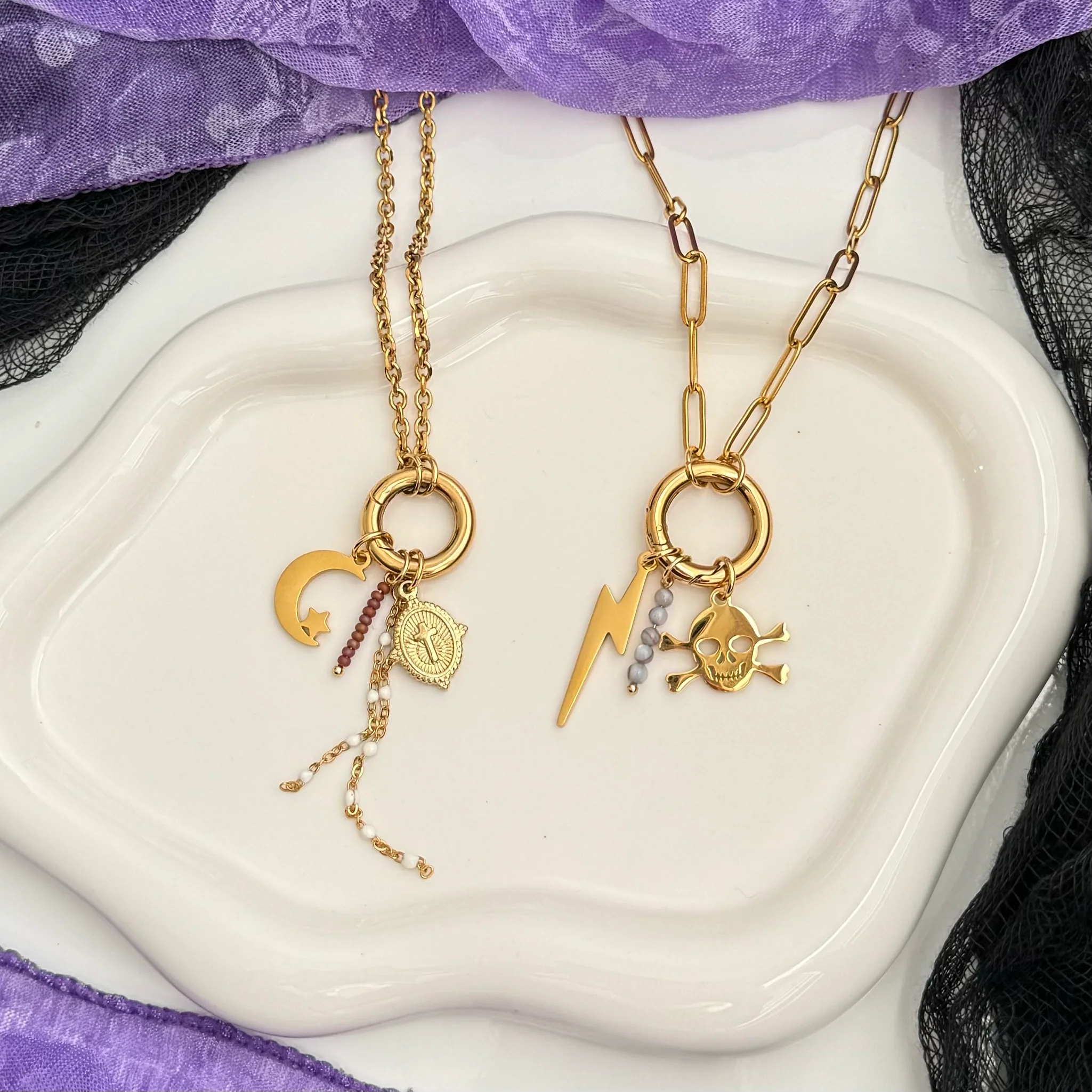 Gold Lightning Bolt Charm - Image 2