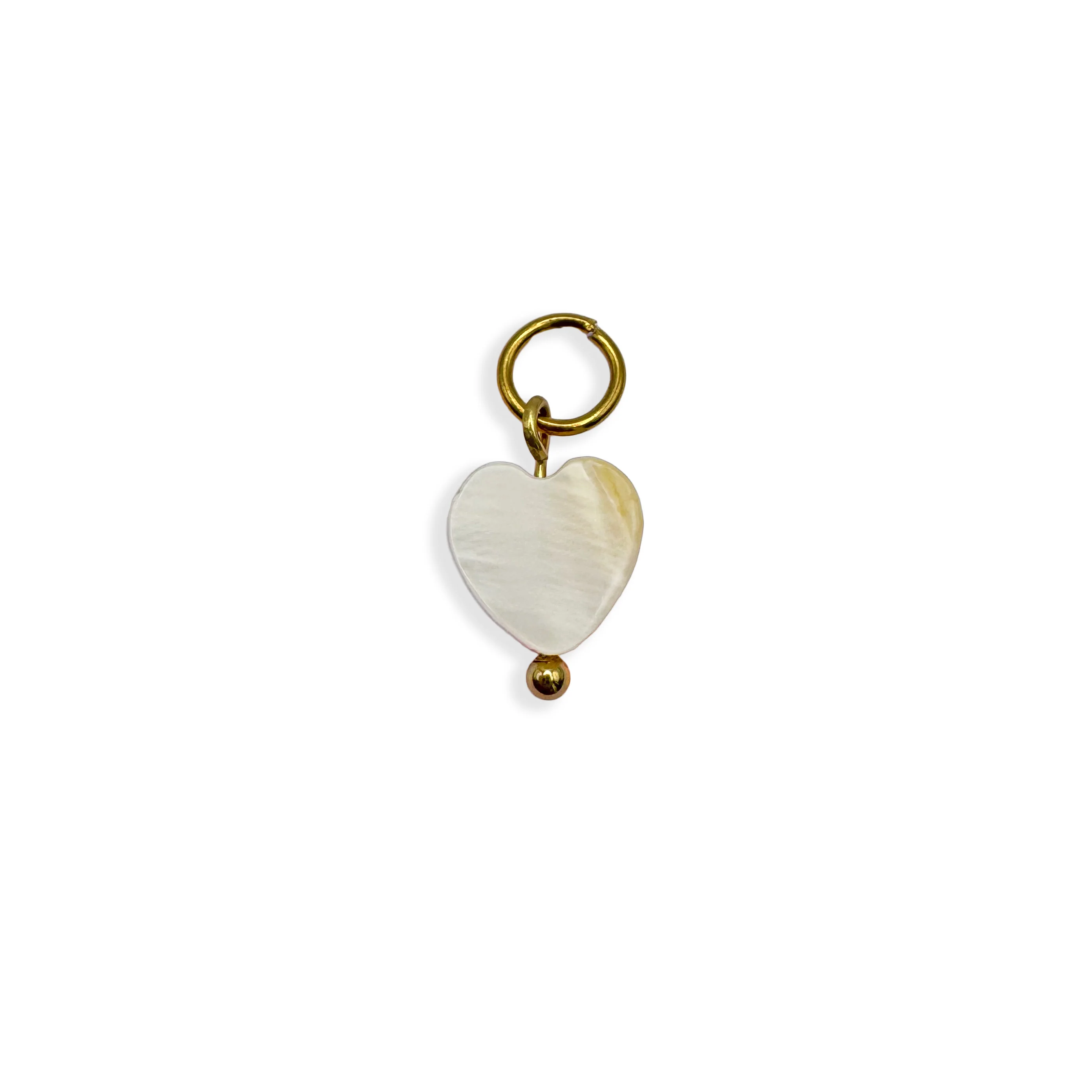 Heart Pearl Charm - Gold