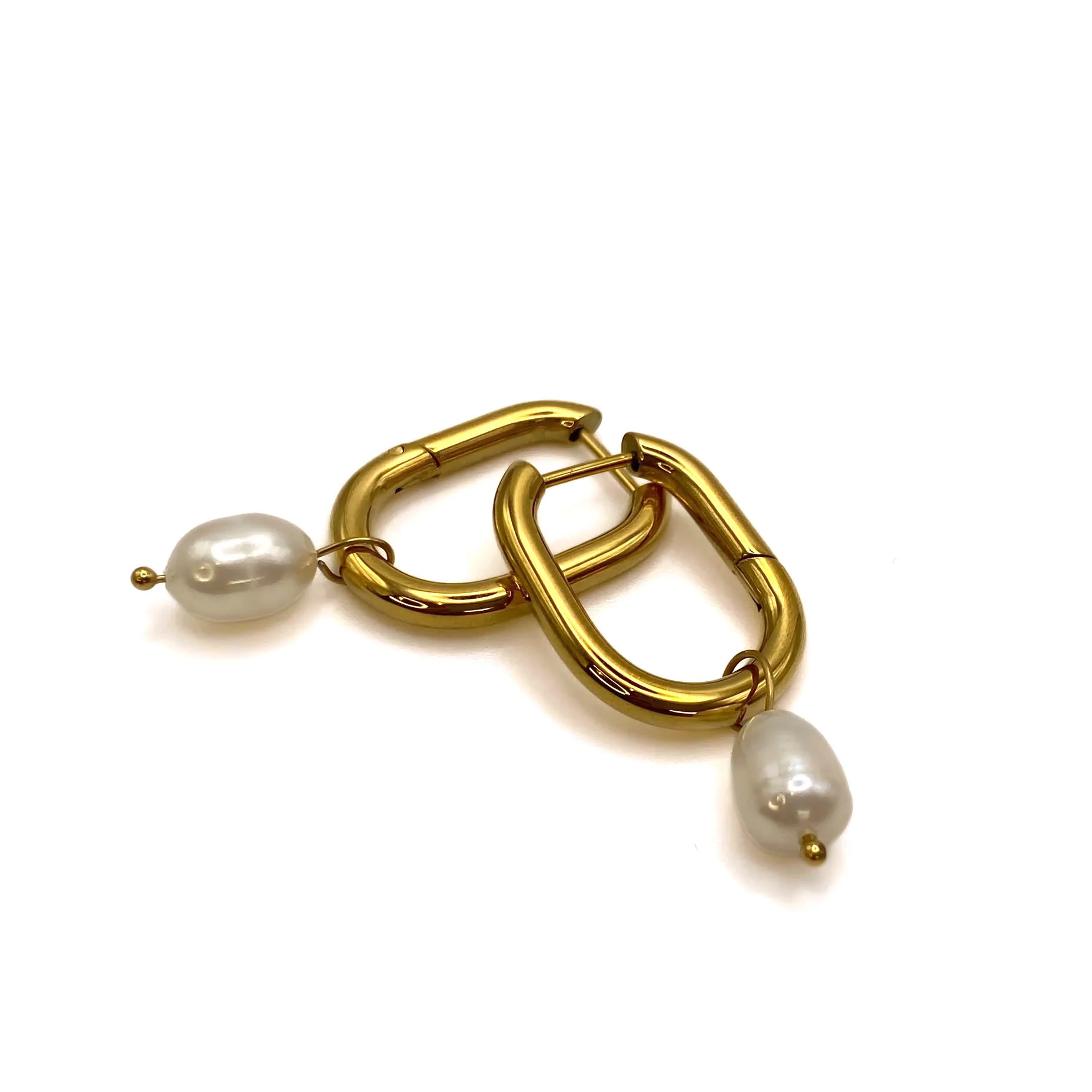 Pearl Drop Hoops - Image 5