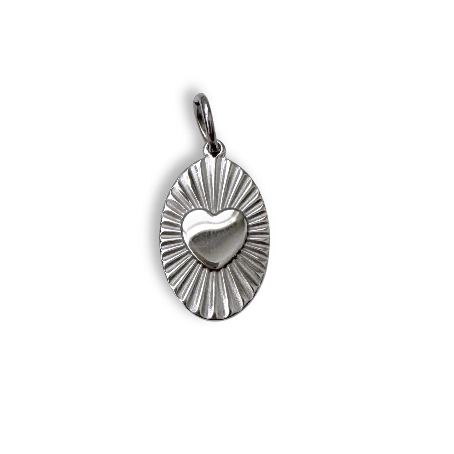 Silver Shining Heart Charm